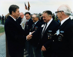 Reagan Greeting the Surviving Rangers