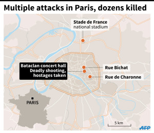 Paris Attacks Map